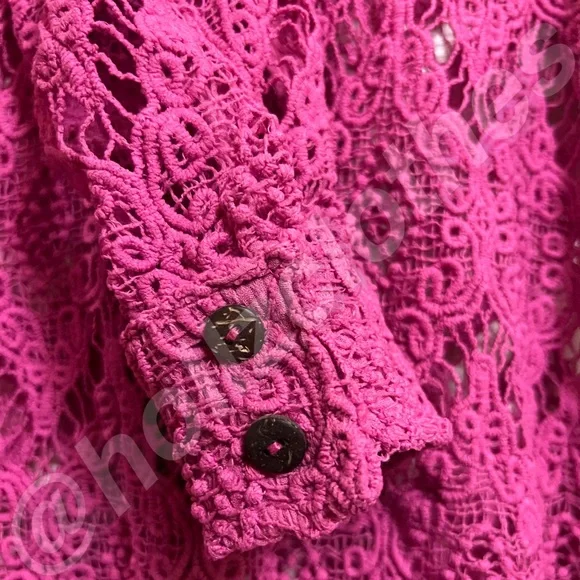 Free People NWOT Until Sundown Lace Button Down Shirt S - Picture 11 of 15